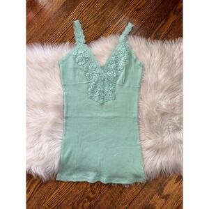 NWOT Vintage Y2K Ambiance Apparel Lace Button Tank Top Cami